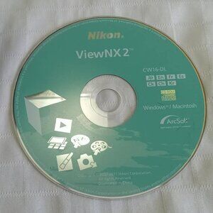 Genuine Nikon ViewNX 2 DW16 Software (Windows/Macintosh CD-ROM)